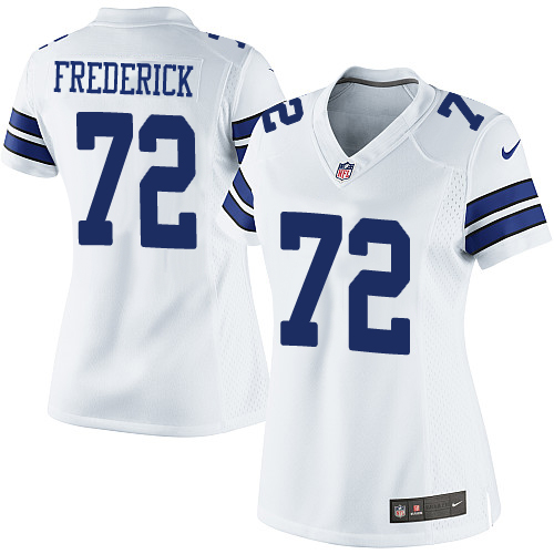 Women's Elite Travis Frederick Nike Jersey White Road - #72 NFL Dallas Cowboys